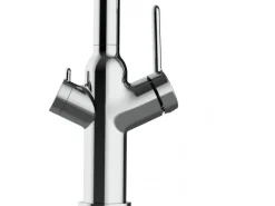 VIZIO 3 Wege Wasserhahn Küchenarmatur BOD mit 360° Schwenkbarem Auslauf Abnehmbare 2 Strahl Handbrause Verchromt Blau