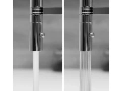 VIZIO 3 Wege Wasserhahn Küchenarmatur BOD mit 360° Schwenkbarem Auslauf Abnehmbare 2 Strahl Handbrause Verchromt   Schwarz
