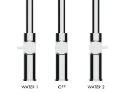 VIZIO 4 Wege Wasserhahn Küchenarmatur FC mit 360° Schwenkbarem Auslauf Abnehmbare 2 Strahl Handbrause Verchromt
