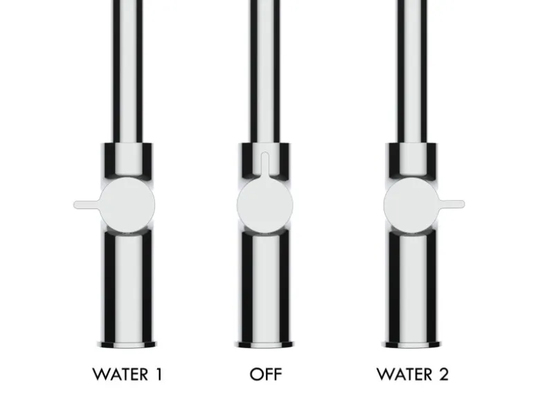 VIZIO 4 Wege Wasserhahn Küchenarmatur FC mit 360° Schwenkbarem Auslauf Abnehmbare 2 Strahl Handbrause Schwarz Matt Weiß