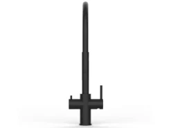 VIZIO 5 Wege Wasserhahn Küchenarmatur Edelstahl Massiv mit 360° Schwenkbarem Auslauf Abnehmbare 2 Strahl Handbrause PVD Schwarz Matt
