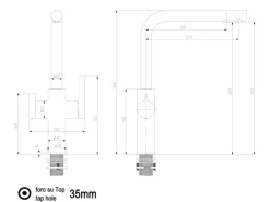 VIZIO 4 Wege Wasserhahn Küchenarmatur FC mit 360° Schwenkbarem L Auslauf Schwarz Matt