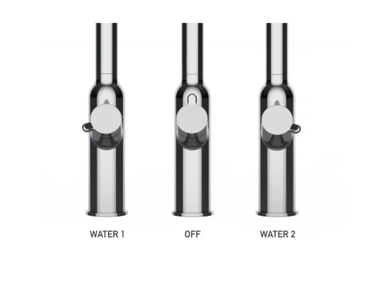 VIZIO 4 Wege Wasserhahn Küchenarmatur FC mit 360° Schwenkbarem U Auslauf Schwarz Matt