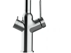 VIZIO 4 Wege Wasserhahn Küchenarmatur BOD mit 360° Schwenkbarem Auslauf Abnehmbare 2 Strahl Handbrause Verchromt Türkis