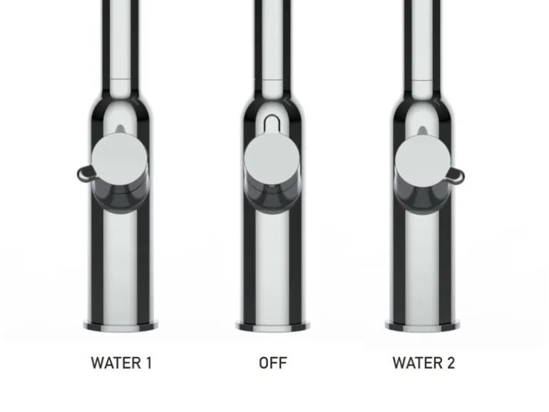 VIZIO 4 Wege Wasserhahn Küchenarmatur BOD mit 360° Schwenkbarem Auslauf Abnehmbare 2 Strahl Handbrause Schwarz Matt Orange