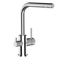 VIZIO 3 Wege Wasserhahn Küchenarmatur FL mit 360° Schwenkbarem L Auslauf