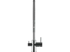 VIZIO NIEDERDRUCK 3 Wege Wasserhahn Küchenarmatur FL mit 360° Schwenkbarem Auslauf Abnehmbare 2 Strahl Handbrause Verchromt