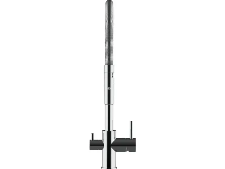 VIZIO NIEDERDRUCK 3 Wege Wasserhahn Küchenarmatur FL mit 360° Schwenkbarem Auslauf Abnehmbare 2 Strahl Handbrause Verchromt