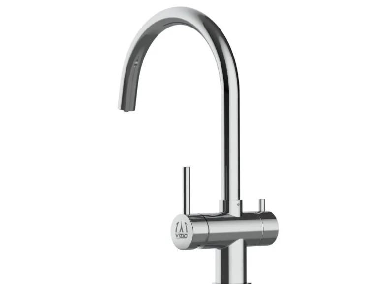 VIZIO NIEDERDRUCK 3 Wege Wasserhahn Küchenarmatur Edelstahl Massiv 360° Schwenkbarem U Auslauf Hochglanz Poliert