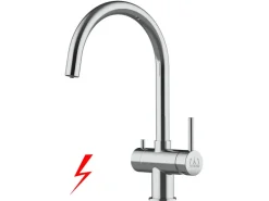 VIZIO NIEDERDRUCK 3 Wege Wasserhahn Küchenarmatur Edelstahl Massiv 360° Schwenkbarem U Auslauf Hochglanz Poliert