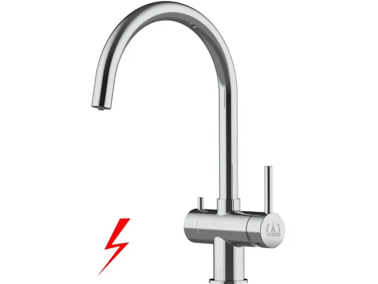 VIZIO NIEDERDRUCK 3 Wege Wasserhahn Küchenarmatur Edelstahl Massiv 360° Schwenkbarem U Auslauf Hochglanz Poliert