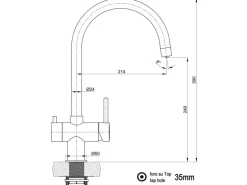 VIZIO NIEDERDRUCK 3 Wege Wasserhahn Küchenarmatur Edelstahl Massiv 360° Schwenkbarem U Auslauf Hochglanz Poliert