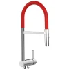 VIZIO NIEDERDRUCK Wasserhahn Vorfenster Küchenarmatur Umklappbar 6 CM mit 360° Schwenkbarem Auslauf Abnehmbare 2 Strahl Handbrause Verchromt   Rot
