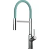 VIZIO Wasserhahn Küchenarmatur BOD mit 360° Schwenkbarem Auslauf Abnehmbare 2 Strahl Handbrause Verchromt   Türkis