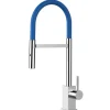 VIZIO Wasserhahn Küchenarmatur QU mit 360° Schwenkbarem Auslauf Abnehmbare 2 Strahl Handbrause Verchromt   Blau