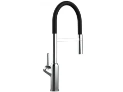 VIZIO Wasserhahn Küchenarmatur BOD mit 360° Schwenkbarem Auslauf Abnehmbare 2 Strahl Handbrause Verchromt Schwarz