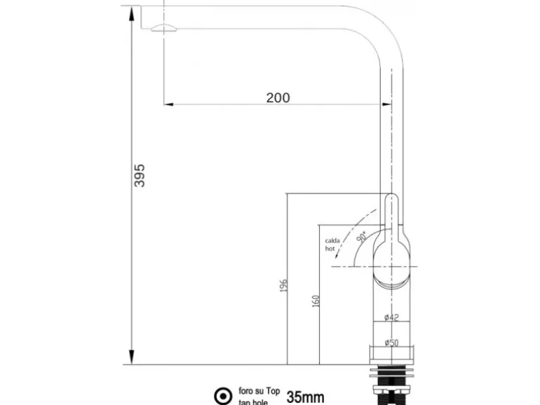 VIZIO Wasserhahn Küchenarmatur BOD mit 360° Schwenkbarem L Auslauf Verchromt Schwarz Granit