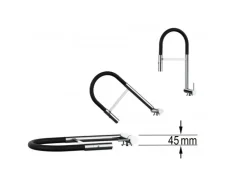 VIZIO Wasserhahn Vorfenster Küchenarmatur Umklappbar 45 CM mit 360° Schwenkbarem Auslauf Abnehmbare 2 Strahl Handbrause Verchromt   Türkis