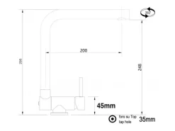 VIZIO Wasserhahn Vorfenster Küchenarmatur Umklappbar 45 CM mit 360° Schwenkbarem L Auslauf Verchromt Sand Beige