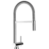 VIZIO Wasserhahn Vorfenster Küchenarmatur Umklappbar 6 CM mit 360° Schwenkbarem Auslauf Abnehmbare 2 Strahl Handbrause Verchromt