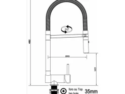 VIZIO Wasserhahn Vorfenster Küchenarmatur Umklappbar 6 CM mit 360° Schwenkbarem Auslauf Abnehmbare 2 Strahl Handbrause Verchromt