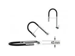 VIZIO Wasserhahn Vorfenster Küchenarmatur Umklappbar 45 CM mit 360° Schwenkbarem Auslauf Abnehmbare 2 Strahl Handbrause Schwarz Matt Türkis