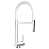VIZIO Wasserhahn Vorfenster Küchenarmatur Umklappbar 6 CM mit 360° Schwenkbarem Auslauf Abnehmbare 2 Strahl Handbrause Verchromt   Weiß