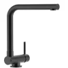 VIZIO Wasserhahn Vorfenster Küchenarmatur Umklappbar 6 CM mit 360° Schwenkbarem L Auslauf Schwarz Matt