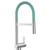 VIZIO Wasserhahn Vorfenster Küchenarmatur Umklappbar 6 CM mit 360° Schwenkbarem Auslauf Abnehmbare 2 Strahl Handbrause Verchromt   Türkis