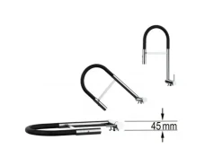 VIZIO Wasserhahn Vorfenster Küchenarmatur Umklappbar 45 CM mit 360° Schwenkbarem Auslauf Abnehmbare 2 Strahl Handbrause Verchromt   Orange