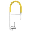 VIZIO Wasserhahn Vorfenster Küchenarmatur Umklappbar 6 CM mit 360° Schwenkbarem Auslauf Abnehmbare 2 Strahl Handbrause Verchromt   Gelb