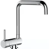 VIZIO Wasserhahn Vorfenster Küchenarmatur Umklappbar 6 CM LINKER HEBEL mit 360° Schwenkbarem N Auslauf Verchromt