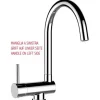 VIZIO Wasserhahn Vorfenster Küchenarmatur Umklappbar 6 CM LINKER HEBEL mit 360° Schwenkbarem U Auslauf Verchromt