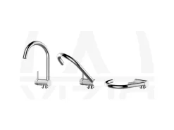 VIZIO Wasserhahn Vorfenster Küchenarmatur Umklappbar 6 CM LINKER HEBEL mit 360° Schwenkbarem U Auslauf Verchromt