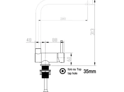 VIZIO Wasserhahn Vorfenster Küchenarmatur Umklappbar 6 CM mit 360° Schwenkbarem L  Auslauf Verchromt   Weiß Granit