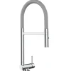 VIZIO Wasserhahn Vorfenster Küchenarmatur Umklappbar 45 CM mit 360° Schwenkbarem Auslauf Abnehmbare 2 Strahl Handbrause Verchromt   Grau