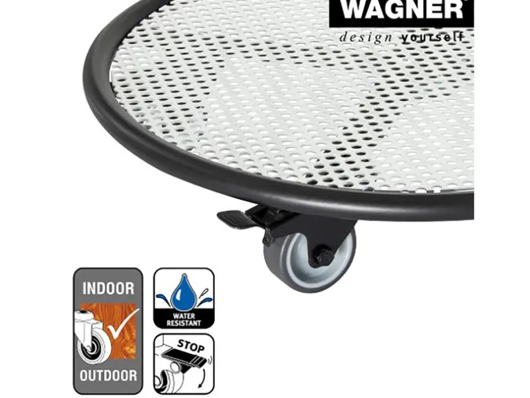 Wagner design Pflanzenroller GH 7017 Ø 38 cm x 8 cm Schwarz-Weiß