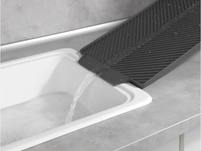 Wenko Abtropfmatte Linea 40 cm x 3 cm x 30 cm Grau
