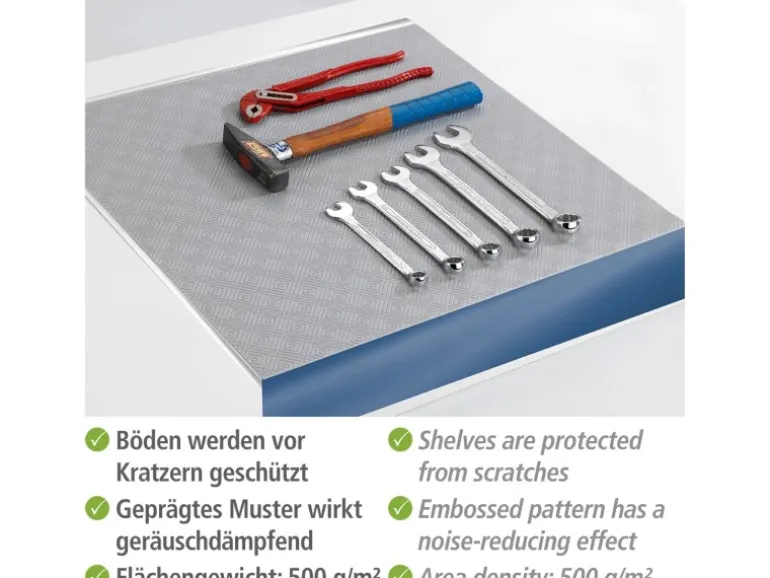 Wenko Anti-Rutsch-Matte Design Zuschneidbar 150 cm x 50 cm Grau