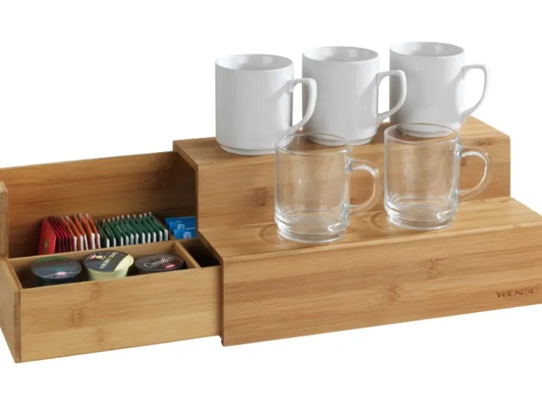 Wenko Bambus Treppe für Kaffee und Tee 33 cm x 17,5 cm x 15 cm