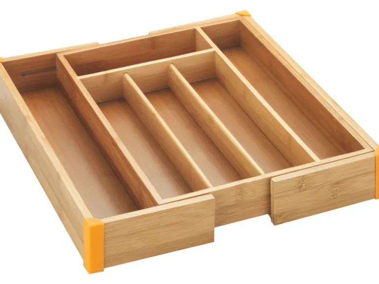 Wenko Besteckkasten Bambus Ausziehbar 25,7-38,5 cm x 5,1 cm x 35,7 cm