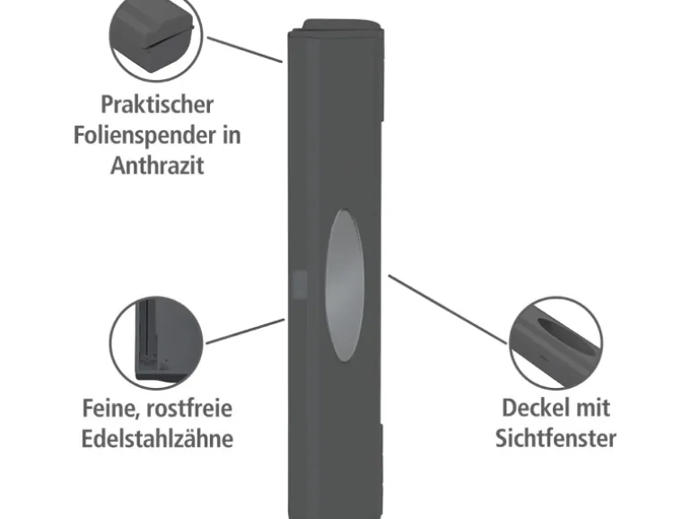 Wenko Folienschneider Perfect-Cutter 38 cm x 5,2 cm x 6,7 cm Anthrazit