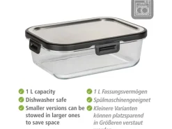 Wenko Glas Frischhaltedose Steel Black Outdoor Kitchen 1 l