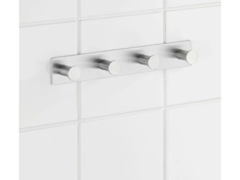 Wenko Hakenleiste Celano Quadro mit 4 Haken Edelstahl Rostfrei