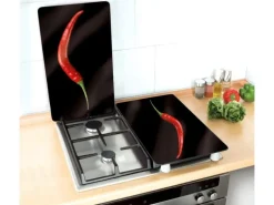 Wenko Herdabdeckplatten Universal Hot Peperoni 2er-Set Mehrfarbig