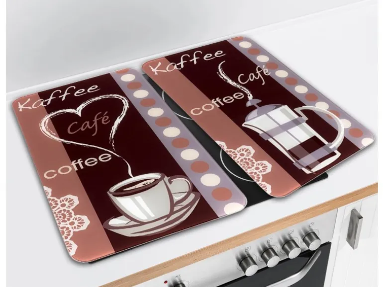 Wenko Herdabdeckplatten Universal Kaffeeduft 2er Set Mehrfarbig