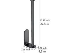 Wenko Küchenrollenhalter Nio Selbstklebend 27,5 cm x 4,5 cm x 7 cm Schwarz