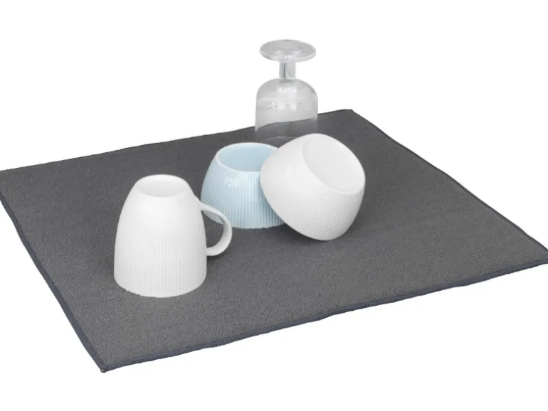 Wenko Mikrofaser Abtropfmatte Miko 47 cm x 40 cm Grau