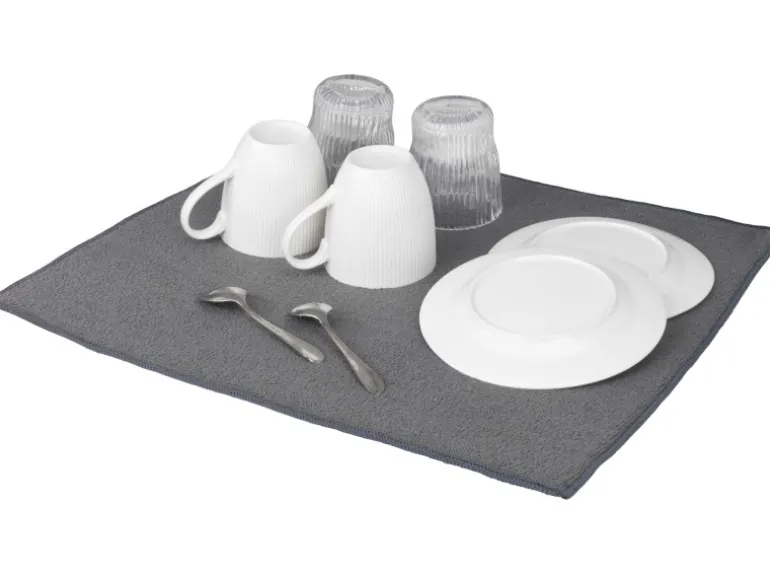 Wenko Mikrofaser Abtropfmatte Miko 47 cm x 40 cm Grau