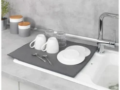Wenko Mikrofaser Abtropfmatte Miko 47 cm x 40 cm Grau